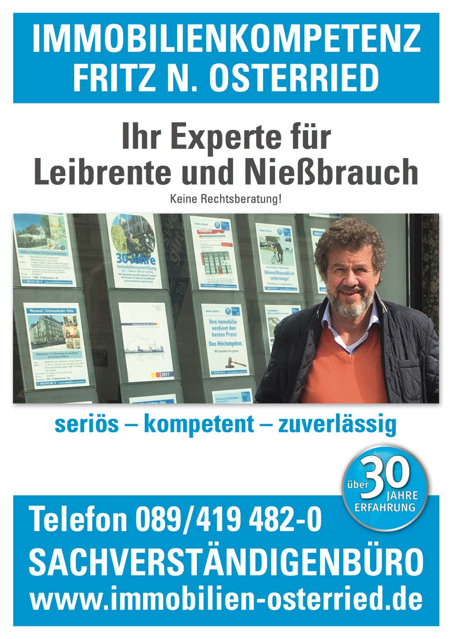 Immobilienmakler Fritz Osterried berät Sie auch zum Thema Leibrente und Nießbrauch.